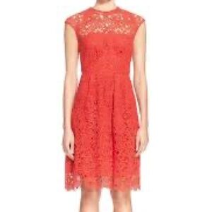 Lela Rose Red Lace Dress